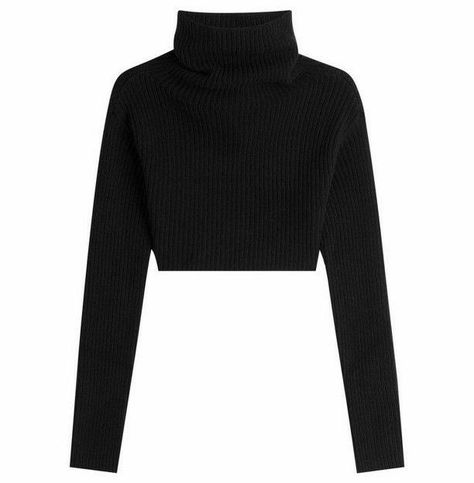 Crop Tops Black, Sweaters Cropped, Turtle Neck Shirt, Cl Fashion, Cropped Turtleneck, Sweaters Black, Shirts Crop, Black Pullover Sweater, Turtleneck Sweaters