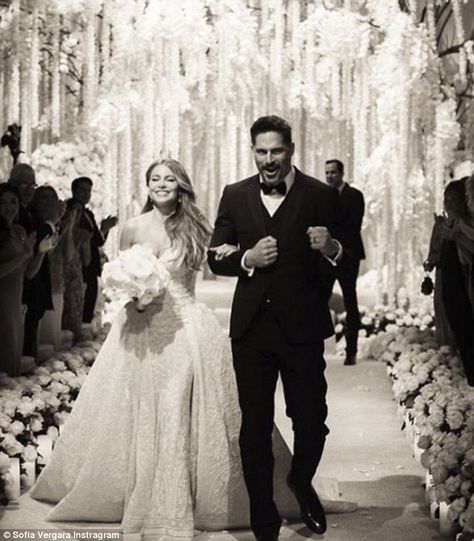 One year in the books: Sofia Vergara, 44, shared her wedding shots on her one-year anniversary to Joe Manganiello, 39, Tuesday Sofia Vergara Wedding Dress, Sofia Vergara Wedding, Celeb Wedding, Celebrity Wedding Photos, Dream Couple, Celebrity Bride, For Wedding Dresses, Romantic Photography, Celebrity Wedding Dresses