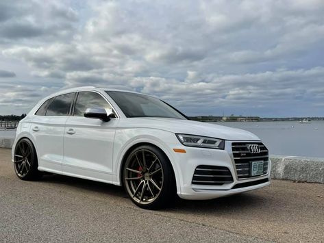 Wheel Front | Aftermarket & Custom Wheels Gallery - Audi SQ5 B9 White Niche DFS M222. Click for more info on wheel model, size, offset and finish. Audi Sq5 Custom, Audi Sq5, Audi S6, Aftermarket Wheels, Audi Q5, Audi Cars, Custom Wheels, Car Collection, Audi