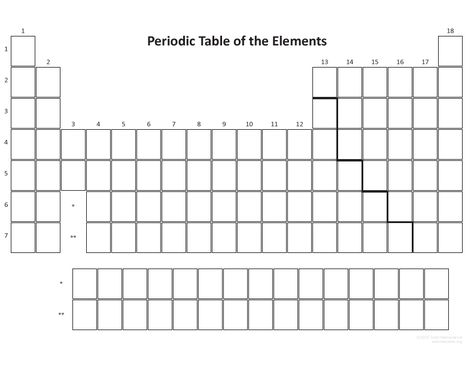 Blank Periodic Table, Periodic Table Worksheet, Periodic Table Project, Periodic Table Printable, Periodic Chart, Periodic Table Words, Table Worksheet, Chemistry Periodic Table, Table Template