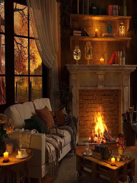 Christmas Living Room, Cosy Home, Christmas Living Rooms, Home Decor Living Room, Cozy Fireplace, Cottage Living, Cozy Room, Decor Living Room, Cozy Space