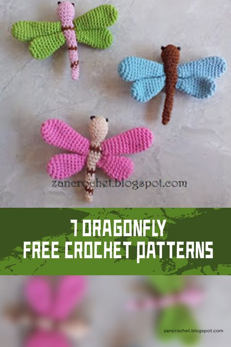 Dragonfly FREE Crochet Patterns - iGOODideas.com Crochet Dragonfly Pattern, Crochet Dragonfly, Dragonfly Pattern, Colorful Dragonfly, Dragonfly Insect, Embellished Clothing, Knitting Paterns, Dragonflies Design, Basic Crochet Stitches