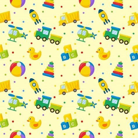 Seamless pattern cartoon transport toys.... | Premium Vector #Freepik #vector #pattern #birthday #car #travel Kids Fabric Prints, Transportation Birthday Party, Boy Scrapbook Layouts, Transportation Birthday, Digital Paper Free, Alphabet Kindergarten, Crafty Fox, Kids Background, Baby Dress Patterns