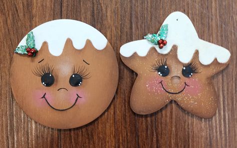 Gingerbread Painting, Gingerbread Faces, Teapot Crafts, Gingerbread Cards, Diy Christmas Candy, Christmas Bazaar, Christmas Crafts Diy Projects, October Crafts, Gingerbread Crafts