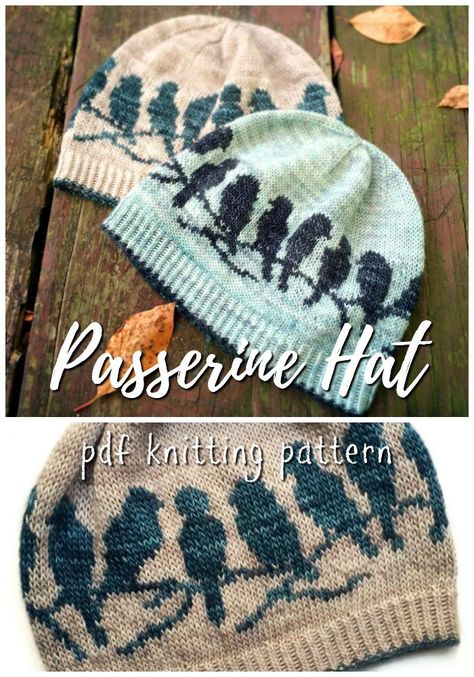 Beautiful knitting pattern for bird adorned knit hat. Love these birds on a branch on this lovely beanie! Great looking knitting pattern! #knitting #pattern #knit #knittingpattern #beanie #knitbeanie #beaniepattern #knitbeaniepattern #birdhat #bird #hat #toque yarn #crafts Knit Bird Hat, Bird Knitting Pattern, Bird Hat, Knit Beanie Pattern, Birds On A Branch, Knitting Hats, Handmade Baby Shower Gift, Vogue Knitting, Pattern Knitting