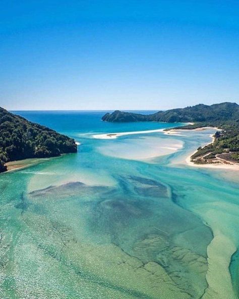 Abel Tasman National Park, New Zealand Abel Tasman National Park, Swimming Benefits, Abel Tasman, Travel Wishlist, New Zealand Travel, Grey Crewneck, Beautiful Places Nature, South Island, Land Art