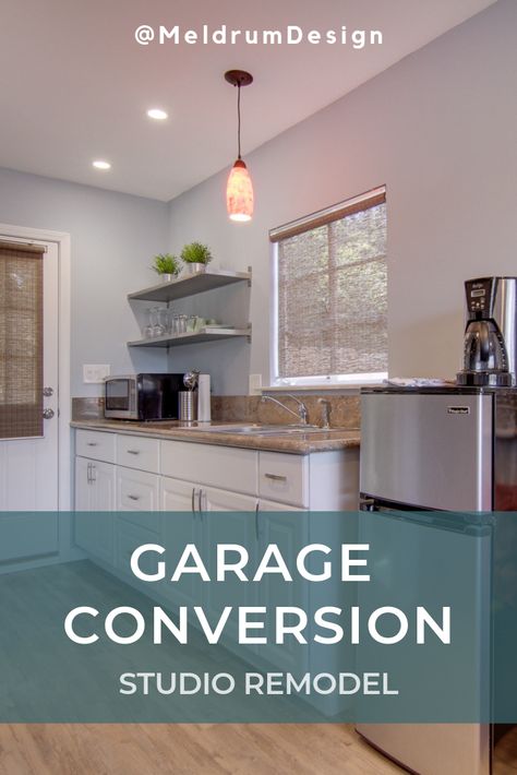 Converting A Garage Into An Apartment, Converted Garage Studio, Garage Conversion Ideas Granny Flat, Garage Into Granny Flat, Garage To Granny Flat Conversion, Garage Airbnb Ideas, 400 Sq Ft Garage Conversion, In Law Suite Addition Garage Conversions, Studio Granny Flat Plans