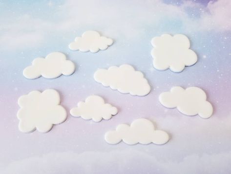 Fondant Clouds, Cake Decorating Simple, Starfish Cake, Mermaid Baby Shower Theme, How To Make Clouds, Rainbow Cake Topper, Cloud Cake, Cloud Decoration, Character Cakes