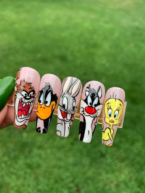 cartoon cartoon art cartoon anime cartoons art cartoon nail art cartoon nail design cartoon nail ideas cartoon nail short cartoon disney cartoon step by step cartoon nail stickers anime nail art nails coffin nail art tutorial nail polish trends nail tricks nails 2023 nail easy nail trend nails fall ideas nail art 2023 nail inspo summer nails art fun nails art for beginners nail designs for short nails Looney Tunes Nail Art, Looney Tunes Nails, Nail Design Cartoon, Nail Art Cartoon, Beginner Nail Designs, Cartoon Nail Designs, Cartoon Nail Art, Character Nails, Disney Acrylic Nails