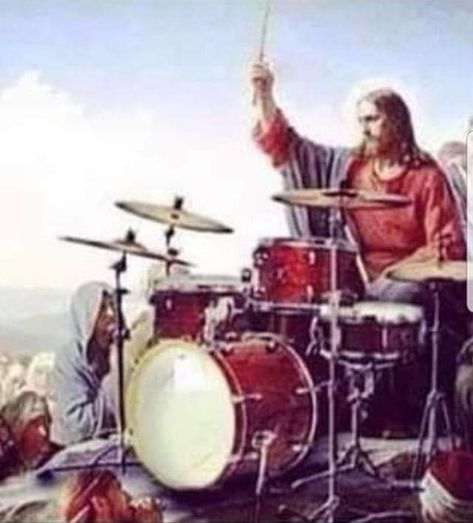 Crowbar Aesthetic, Rock Pfp, Drums Aesthetic, Jesus Memes, The Drums, Band Memes, Drum Set, Music Memes, Really Funny Pictures