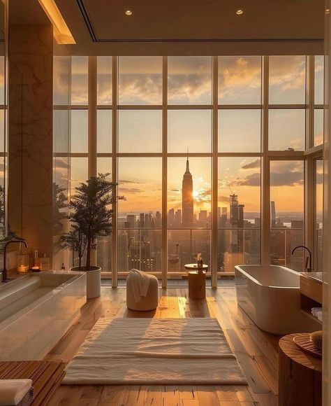 Dream Penthouse NYC 📍 🌆 Dream Penthouse, Penthouse Aesthetic, Nyc Penthouse, City View Apartment, Apartment View, Dream Apartment Decor, Dream House Rooms, New York Apartment, Dream Apartment