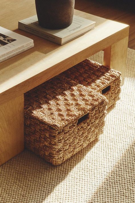 WOVEN BASKET - Light beige | ZARA United Kingdom Basket Lighting, Basic Makeup, Woven Basket, Book Stationery, Clean Laundry, Zara Home, Light Beige, States Of America, Basket Weaving