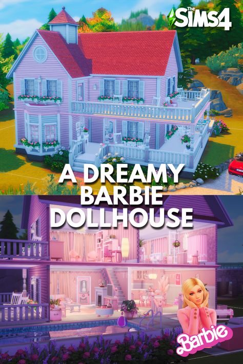 Dollhouse Sims 4 Cc, Doll House Sims 4, Sims 4 Barbie Dreamhouse, Barbie House Sims 4, Sims 4 Barbie House, Barbie Sims 4, The New Barbie Movie, Barbie Rosa, Realistic Barbie