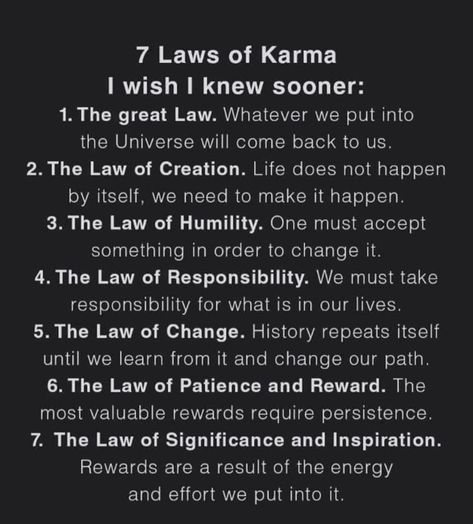 Laws Of Karma, 12 Laws Of Karma, Old Souls, Law Of Karma, Spiritual Psychology, Spiritual Journals, Spirit Science, Energy Healing Spirituality, Awakening Quotes