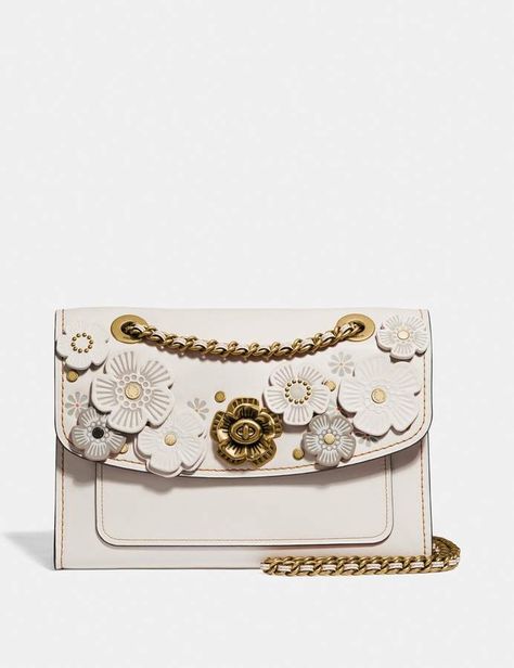 Coach Parker With Tea Rose Applique Women Hand Bags, Coach Parker, Purse Luxury, Expensive Bag, Rose Applique, Girly Bags, Purses For Women, Luxury Purses, Tea Rose