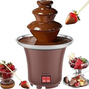 Electric Chocolate Fountain Machine，3 Layer Cheese Fountain Machine，Hold 10oz Chocolate Fondue Fountain，Stainless Steel Cheese Fountain Melting Machine，Auto Off Household Chocolate Fountain for Candy Cheese Fountain, Chocolate Fountain Machine, Chocolate Fondue Fountain, Fondue Fountain, Chocolate Fountain, Honeydew Melon, Chocolate Cheese, Nacho Cheese, Melted Chocolate