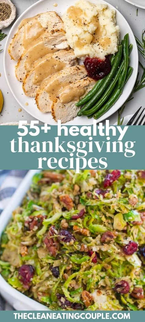 The best list of Healthy Thanksgiving Recipes. From appetizers to side dishes, main dishes & desserts, low carb, recipes for kids and more. You'll find Green Bean Casserole, Sweet Potatoes, Turkey + more. This post also has tons of Healthy Thanksgiving Tips that are perfect for clean eating! Ww Thanksgiving Sides, Healthy Thanksgiving Turkey Recipes, Healthy Thanksgiving Turkey, Healthy Recipes For Thanksgiving, Healthy Thanksgiving Menu Ideas, Low Cholesterol Thanksgiving, Best Thanksgiving Side Dishes Sweet Potato, Healthy Thanksgiving Sides Clean Eating, Low Carb Side Dishes For Thanksgiving