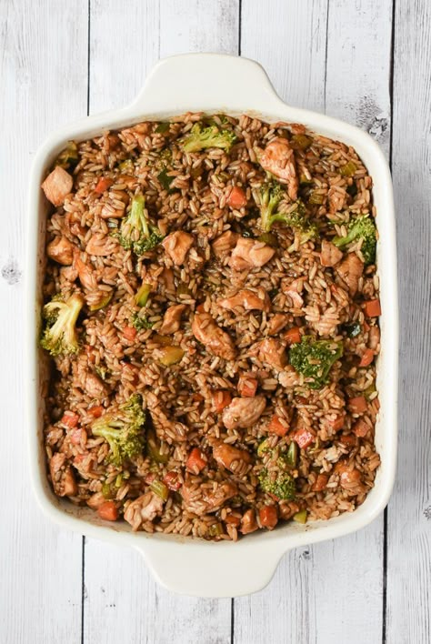 Low-FODMAP Teriyaki Chicken Casserole; Gluten-free, Dairy-free Fodmap Chicken Recipes, Teriyaki Chicken Casserole, Wild Rose Detox Recipes, Fodmap Chicken, Fodmap Recipes Dinner, Low Fodmap Recipes Dinner, Low Fodmap Chicken, Pollo Teriyaki, Low Fodmap Diet Recipes