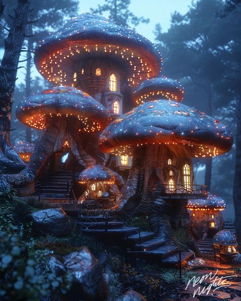 Giant mushroom houses 💖 #promptmadness2024 @nickocreates.ai 💖 #ai #aiart #aiartcommunity #aiartwork #midjourneyv6 #midjourney #midjourneyart #midjourneygallery #midjourneyai #midjourneycommunity #naturephotography #nature Mushroom Town, Mushroom City Art, Fantasy Mushroom Forest, Mushroom City, Mushroom Forest Concept Art, Mushroom Fantasy Forest, Mushroom Village, Underground Mushroom Forest, Mushroom Houses