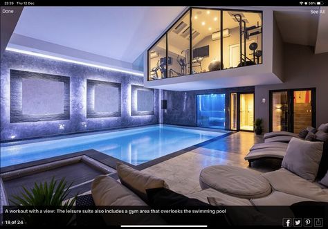 Manor House Hotel, Indoor Swimming Pool Design, Indoor Pool Design, Piscina Interior, Hollywood Hills Homes, Indoor Swimming Pool, Classic Villa, Indoor Outdoor Pool, Rectangular Pool