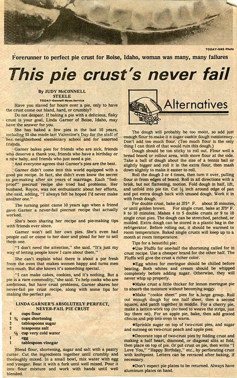 Never Fail Pie Crust Recipe, Never Fail Pie Crust, Christmas Quiz, Pie Crust Recipe, Cake Mug, Perfect Pie Crust, Homemade Pumpkin Pie, Pie Crusts, Pastry Pie