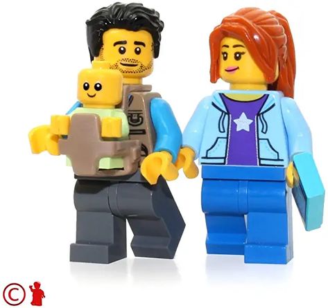 Parents With Baby, Lego Camper, Lego Baby, Lego House Ideas, Lego Furniture, City Baby, Micro Lego, Lego Custom Minifigures, Lego Lovers