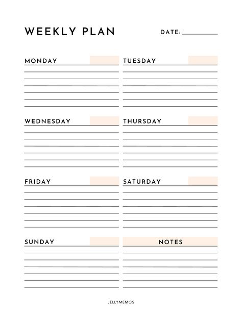 Cute & free printable weekly planners to maximize productivity! 10 color options. Monday/Sunday tabletplanner #freeplannerpages #functionalplanner🍭 Organizing Templates, Mom Planner Printables Free, Study Planner Printable Free, Planner Weekly Layout, Highlight Of The Day, Free Planner Pages, Organised Life, Weekly Planner Design, Notes Templates