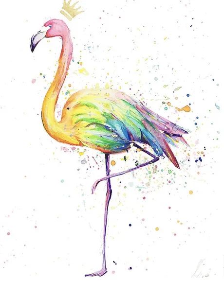 Animals As Leaders, Flamingo Watercolor, Watercolour Animals, Private Tattoos, Flamingo Painting, Happy Painting, Alcohol Ink Painting, Flamingo Print, Watercolor Bird