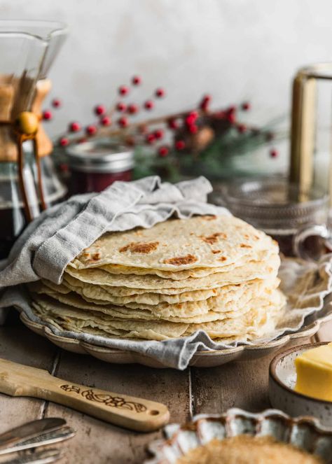 Lefse Recipe, Norwegian Pancakes, Homemade Flour, Beautiful Recipes, Cardamom Buns, Homemade Flour Tortillas, Norwegian Christmas, Norwegian Food, Creamed Potatoes