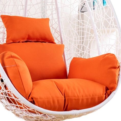 VELCROSE Cushion for Hanging Basket Chair Swing/Outdoor Egg Swing Chair Soft Cushion/Jhula Seat Padded Pillow Cushion/Swing Chair Cushion with Polyester Cloth (ORANGE) Egg Chair Cushion, Backyard Chairs, Basket Chair, Swing Chair Outdoor, Rocking Chair Cushions, Hanging Egg Chair, Chair Cushion Covers, Garden Cushions, Chair Seat Cushion