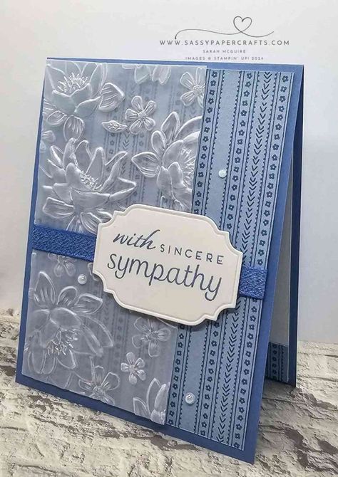 The Elegance of Dry Embossing – SassyPaperCrafts Stampin Up Simple Cards, Sketched Butterflies, Paper Flower Design, Embossed Cards Handmade, Countryside Corners, Stampin Up Sympathy Cards, Embossing Cards, Cards Sympathy, Make Paper Flowers