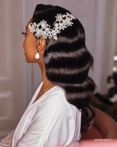 20 Wedding Hairstyles for Black Women - Inspired Beauty Black Brides Hairstyles, Wedding Hairstyles For Women, Wedding Hairstyles And Makeup, Black Wedding Hairstyles, Best Wedding Hairstyles, Black Bride, Bride Hair, Wedding Updo, Wedding Hairstyles For Long Hair