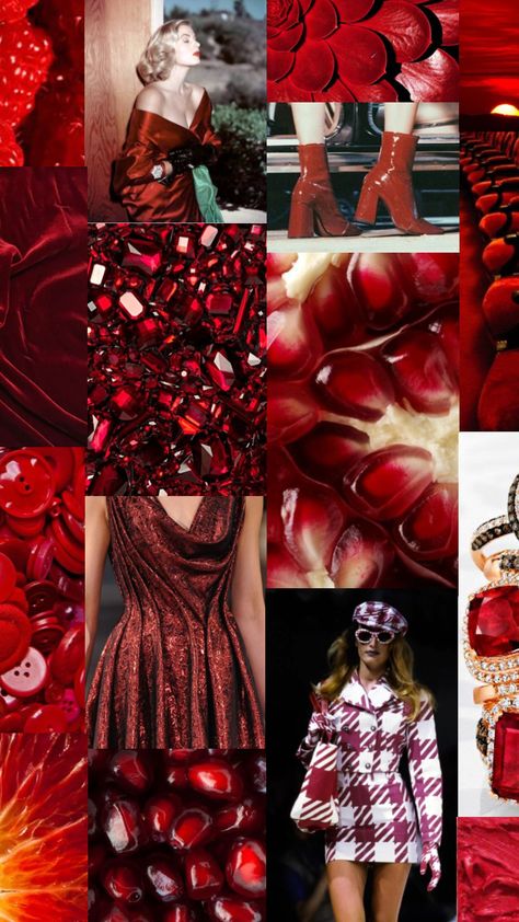 Inspiration Theme For Fashion Portfolio, Fashion Pantone Mood Food, Pomegranate Moodboard, Mood Boards Fashion Design Ideas, Food Fashion Mood Pantone, Mood Board Fashion Portfolio, Fashion Themes Inspiration Mood Boards, Pomegranate Color, Pomegranate Fashion