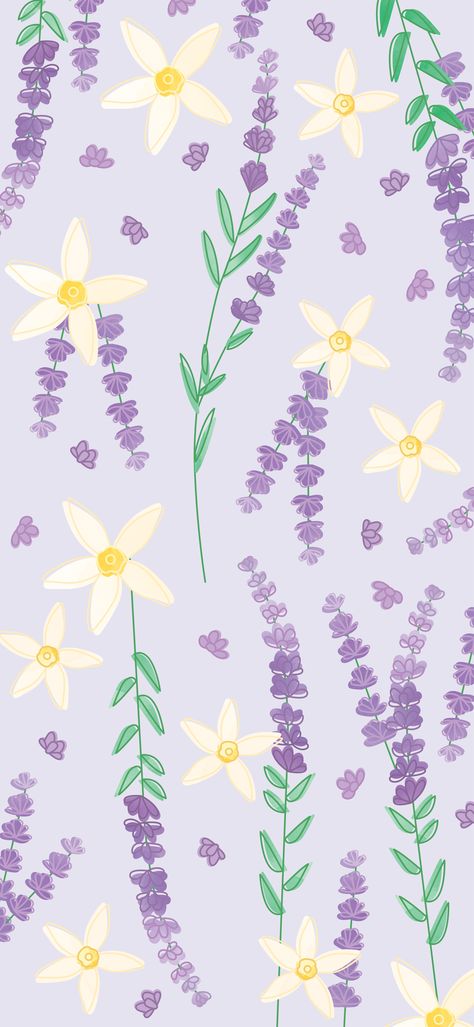 This is a phone wallpaper for our Lavender Vanilla collection. It has hand drawn flowers for most phones including iPhones. This is a gorgeous lavender aesthetic for you to enjoy. Phone Wallpaper Lavender, Rose Flowers Drawing, Wallpaper Lavender, Decoration Craft Ideas, Pot Drawing, Easy Flower, Flower Pot, Flower Pattern, Phone Wallpaper