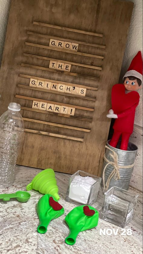 Grinch Kisses Elf On The Shelf Ideas, Elf Watching You, Pop It Elf On The Shelf, Elf On The Shelf Cup Game, Grinch Elf On Shelf, Elf On The Shelf Ideas With Coal, Elf On The Shelf Smarties, Elf Message Board, Elf On The Shelf Ideas Fridge