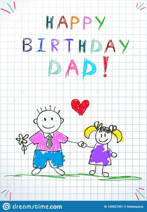 Fathers Birthday Drawing Ideas, Happy Birthday Papa Drawing, Happy Birthday Papa Card, Happy Birthday Dad Cards, Father Happy Birthday, Birthday Card For Father, Card For Father, Birthday Card Decoration, Diy Father's Day Cards