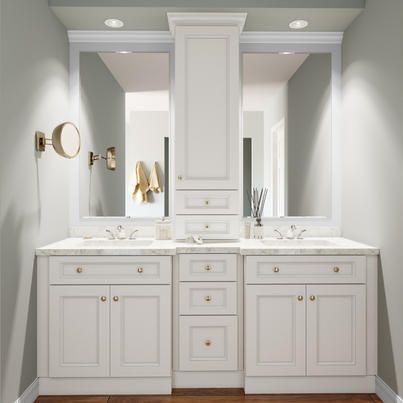 The RTA Store - The RTA Store offers free shipping on... Bathroom Tower Cabinet, Master Bath Vanity Ideas Double Sinks, Dream Master Bath, Lazy Susan Corner Cabinet, Bathroom Tower, Recessed Cabinet, Dream Master, Double Sinks, Pantry Wall