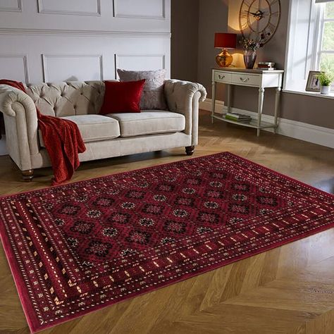 Red Persian Rug Living Room, Persian Rug Living Room, Rome Style, Persian Decor, Red Persian Rug, Elegant Food, Commercial Flooring, Red Colour, Office Interior