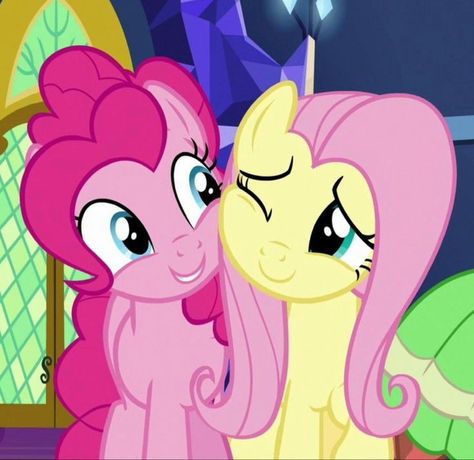 Pinkie Pie And Fluttershy, Cheek To Cheek, Shadow Play, One Eye, Pinkie Pie, Fluttershy, My Little Pony, Pie