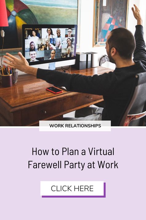 Remote Work | Virtual Video Calls | Career Advice || Saying goodbye is never easy, but it’s even harder to do in a remote world. Here’s what you can do to plan a celebratory virtual farewell event. Virtual Retirement Party Ideas, Goodbye Party Ideas, Farewell Party Games, Office Farewell Party, Goodbye Coworker, Good Goodbye, Leaving Party, Farewell Celebration, Goodbye Party