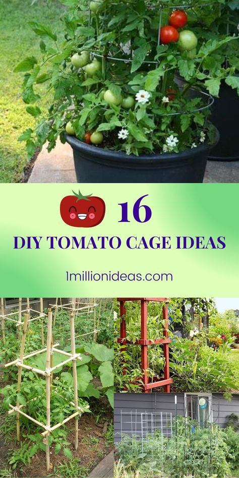 These DIY ideas are perfect solutions for a small yard where just has limited growing space for your tomatoes, and cages today can help you to grow vertically. In addition, creating a tomato cage will hold all of your vining garden tomatoes in place. They are not only eye-catching, but they’re also fully functional. What’s more, all in a few easy steps, keep reading to find projects that you can make and suit your budget. Diy Tomato Planter, Tomatoe Cages Ideas Diy, Diy Crafts Using Tomato Cages, Wood Tomato Cage, Pvc Tomato Cages, How To Use Tomato Cages, Strawberry Planters Diy, Tomato Container Gardening, Tomato Planter