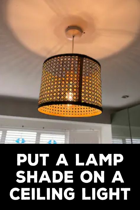 How to Put a Lamp Shade on a Ceiling Light Ceiling Light Covers, Hiding Ugly, Not In Love, Light Filters, Overhead Lighting, Room Lamp, Acrylic Panels, Spare Room, Light Covers