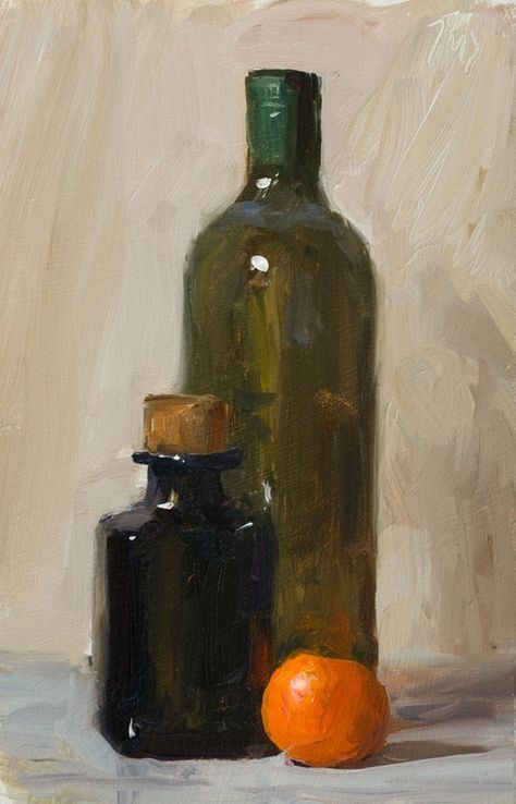 Oil Painting Nature, Oil Painting Inspiration, Still Life Oil Painting, Still Life Drawing, Oil Painting Portrait, Daily Painting, Painting Still Life, Still Life Art, Bottle Painting