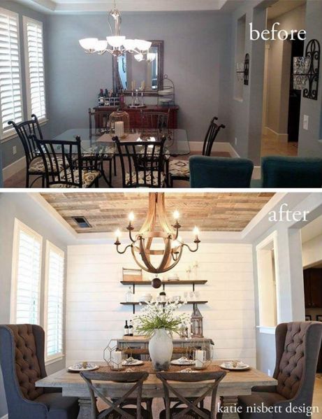 Katie Nisbett on Instagram | Dining Room Before and After | Farmhouse Living And Dining Room Designs, Casa Country, After Pictures, Dining Room Inspiration, Farmhouse Dining Room, Living And Dining Room, Room Remodeling, Before And After Pictures, Style At Home