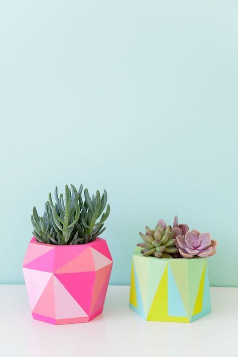 Pinterest • The world’s catalog of ideas Eclectic Diy, Painted Pots Diy, Painted Plant Pots, Succulent Garden Diy, Modern Eclectic, Painted Flower Pots, Diy Simple, Diy Pots, Small Succulents