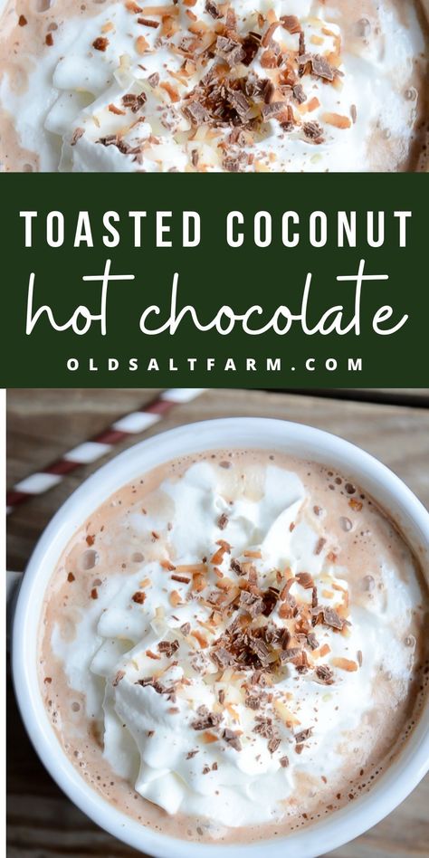 Easy Hot Chocolate Recipe, Chai Recipes, Easy Hot Chocolate, Hot Chocolate Recipe Homemade, Coconut Hot Chocolate, Crockpot Hot Chocolate, Delicious Hot Chocolate, Chai Recipe, Coconut Drinks