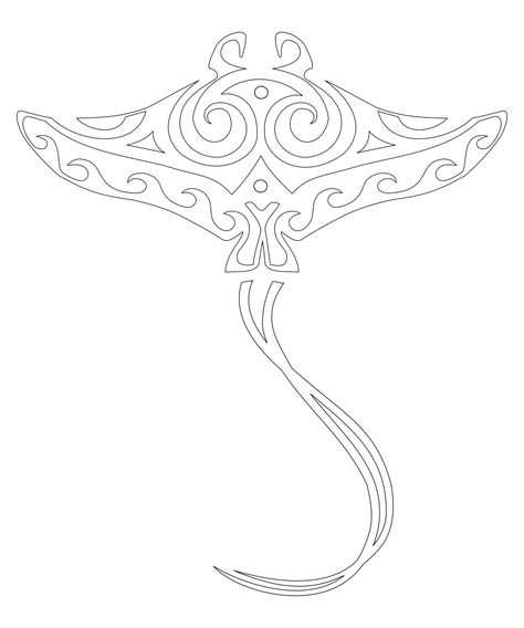 Manta Ray Stencil, Moana Stingray, Moana Tattoos, Pinterest Sketches, Maui Tattoo, Stingray Tattoo, Ray Tattoo, Tattoo Templates, Maori Tattoo