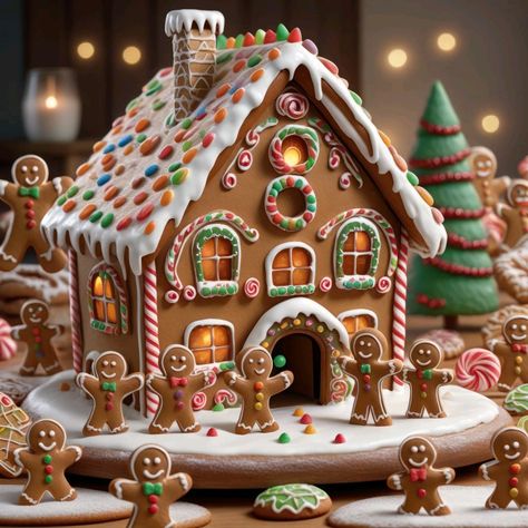 Gingerbread House Aesthetic, Icing Biscuits, Gingerbread Town, Xmas Desserts, Gingerbread House Designs, Gingerbread House Cookies, Gingerbread House Decorations, Gingerbread Decorations, Candy House