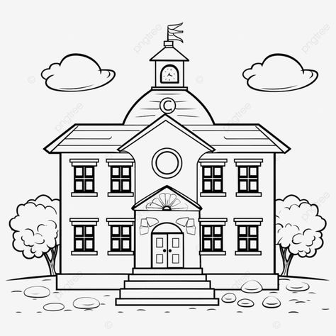 black and white cartoon school building vector illustration school clipart elementary school carto School Clipart Black And White, Building Clipart, Illustration Building, Illustration School, Building Vector, White Cartoon, Building Illustration, Black And White Cartoon, Cartoon Clipart