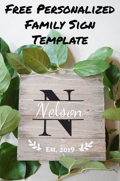 How to make last name family est sign. Rustic wood signs. DIY farmhouse style home decor.  Joanna Gaines would approve of this fixer upper inspired wall decoration. Family Established Sign Diy, Established Signs Diy, Last Name Wood Sign, Monogram Template, Established Family Signs, Est Sign, Free Monogram, Signs Diy, Established Sign